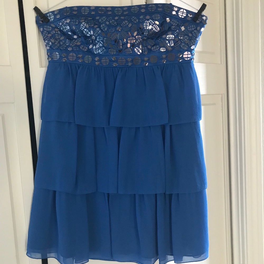BCBG blue strapless prom/homecoming dress
